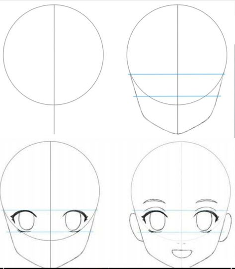 Anime Face Shapes, Anime Face Drawing, الفن الرقمي, 얼굴 드로잉, Drawing Tutorial Face, Anime Tutorial, 얼굴 그리기, Manga Drawing Tutorials, Drawings Tutorials