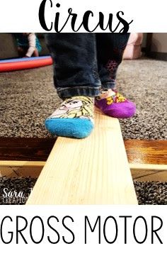 Make a simple balance beam with 2x4s to practice balance and gross motor skills during a circus unit. Perfect for a rainy day! Mothers Day Gross Motor Activities, Music Theme Crafts, Circus Week, Preschool Circus, Circus Activities, Carnival Activities, Summer Crafts For Toddlers, Circus Crafts, Theme Carnaval