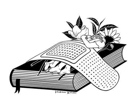 Heal Learn Grow Love, Drawing Sleeping, Henn Kim, Sleeping Girl, Art Emotions, Love Canvas, Love Drawing, Dark Art Drawings, Doodle Illustration