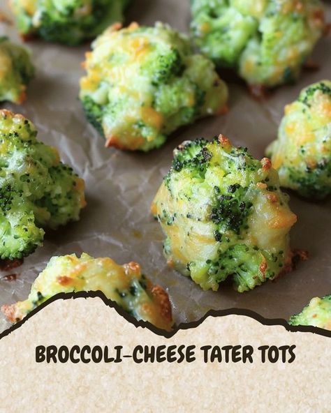 Broccoli Cheese Tater Tots, Broccoli Cheddar Muffins, Broccoli Cheddar Tots, Tater Tot Dinner Ideas, Tater Tot Recipes Easy, Broccoli Appetizers For Party, Seasoned Tater Tots, Brocoli And Cheese, Broccoli Tots Recipes