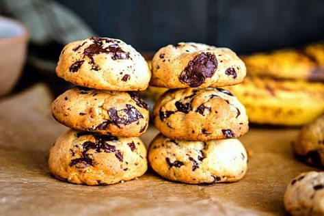 Cookies Banane, Biscuits Diététiques, Banana Bread Cookies, Biscuit Bar, Cronut, Healthy Cake, Healthy Cookies, Nutella, Great Recipes