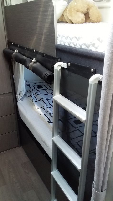 Camper Bunk Bed Rails, Rv Bunk Bed Rails, Caravan Bunk Beds, Bunk Bed Rail, Caravan Bunks, Camper Bunk Beds, Rv Bunk Beds, Camper Organization Rv Living, Kids Bedroom Diy