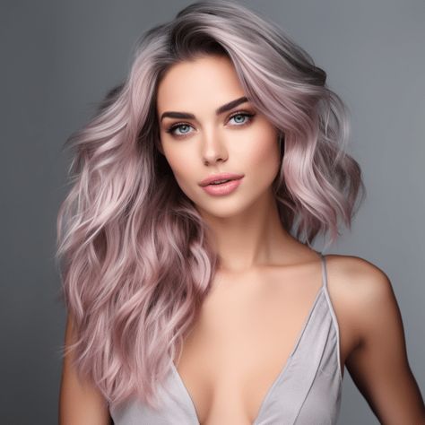 54 Stunning Silver Hair Color Ideas for This Year Highlights 2024, Brighten Gray Hair, Silver Hair Color Ideas, Silver Hairstyles, Rose Hair Color, Grey And Rose, Blond Highlights, Rose Gold Highlights, Grey Hair Inspiration