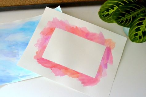 Dress up your favorite quote or song lyrics with a DIY watercolor border that matches your decor. Makes for a great spring project! Fun Watercolor, Watercolor Border, Colorful Borders Design, Spring Projects, Watercolor Projects, Insta Post, Diy Watercolor, Into Art, Easy Watercolor