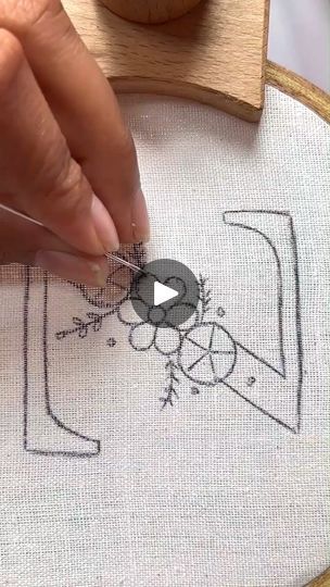 Letter Z Embroidery Pattern, Z Letter Embroidery, Z Embroidery Letter, Monogram Embroidery Letters, Design With Letters, Embroidery Stitches Beginner, Stitching Ideas, Floral Alphabet, Embroidery Alphabet