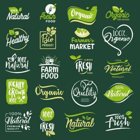 Organic Food Labels, Organic Packaging, Benefits Of Organic Food, Organic Labels, Organic Recipes Healthy, Farm Fresh Recipes, Vegan Cafe, Product Promotion, Food Logo Design