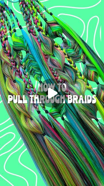 How To Festival Braid, Braiding Hair Extensions Tutorials, Festival Braids Extensions, Rave Braids Tutorial, Rave Hairstyles Braids, Rave Braids Festival Hair, Hair Extensions Braids, Festival Hair Braids, Dragon Braid