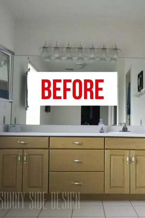 We can't believe how beautiful this DIY master bathroom update is. Check out this budget friendly master bathroom upgrade. #diy #masterbathroom #makeover #beforeafter Bathroom Makeover On A Budget, Curtain Alternatives, Recycling Crafts, Bathroom Upgrade, Builder Grade, Bathroom Update, Furniture Makeovers, Amazing Diy, Bathroom Colors