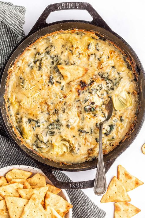 Vegan Spinach Artichoke Dip Fresh Spinach Dip, Healthy Spinach Dip, Vegan Spinach Dip, Vegan Spinach Artichoke Dip, Hot Spinach Dip, Vegan Spinach, Crowd Pleasing Appetizers, Spinach Artichoke Dip, Spinach Dip