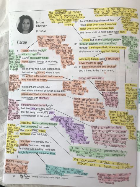 Tissue Analysis Poem, Tissue Poem Annotations, Tissue Poem Analysis Gcse, Tissue Annotations, Tissue Poem Analysis, English Literature Poems, Revision Motivation, Gcse Poems, English Gcse Revision