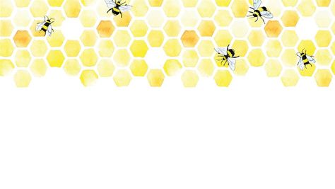 watercolor seamless border, frame with cute bees and honeycomb. print, banner, on the topic of beekeeping, farming of ecological products. seamless yellow background Bee Background, Bee Frame, Bee Border Design, Honey Bee Watercolor, Bee Wallpaper Laptop, Animated Bee, Paper Ipad, Bee Banners, Wallpaper Laptop