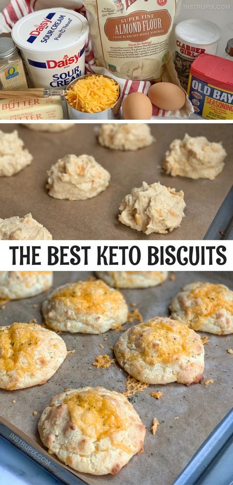 These are amazing!! The Best Keto Biscuits, EVER! Quick, easy & cheesy. Keto Cheddar Biscuits, Desayuno Keto, Keto Biscuits, Keto Recipes Breakfast, Cheddar Biscuits, Low Carb Diets, Low Carb Side Dishes, Keto Recipes Dinner, Easy Cheesy