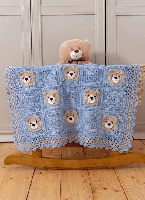 Crochet Teddy Bear Blanket, Teddy Bear Blanket, Teddy Bear Baby Blanket, Blanket Pattern Crochet, Baby Boy Crochet Blanket, Crochet Baby Blanket Free Pattern, Bear Blanket, Easy Crochet Baby Blanket, Crochet Blanket Designs