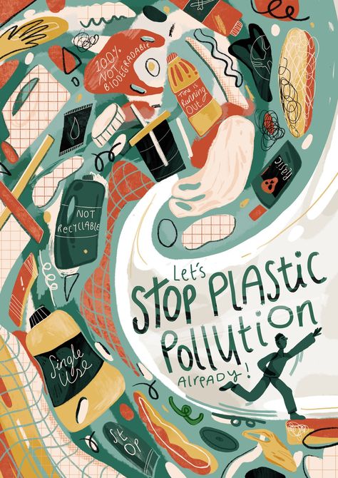 Stop plastic pollution — Jade illustrates Plastic Bags Pollution, Plastic Pollution Graphic Design, Slogan About Pollution, Anti Pollution Posters, Plant Vs Plastic Poster, Plastic Use Poster, Less Plastic Poster, Poster On Plastic Pollution, Stop Plastic Pollution Poster