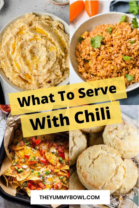 Serve With Chili What To, Side Dishes With Chili Dinners, Chili Tailgate Ideas, Sides For Chilli Dinner, Side With Chili, What Goes With Chilli As A Side, Side Dishes For Chili Dinners, Side Dishes That Go With Chili, What Goes Well With Chili