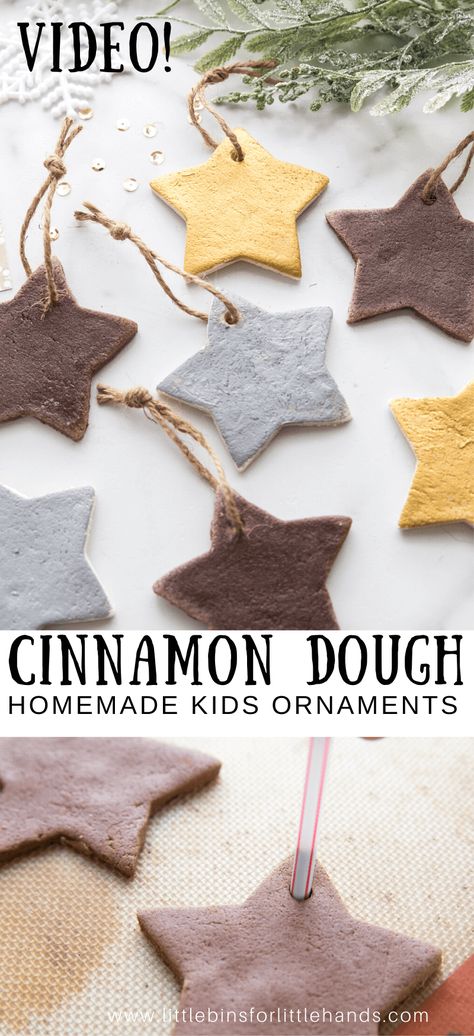 Easy cinnamon dough recipe to make your own cinnamon ornaments for Christmas. #dough #doughornaments #diyornaments Cinnamon Salt Dough Recipe, Best Salt Dough Recipe, Cinnamon Salt Dough, Cinnamon Ornament Recipe, Cinnamon Applesauce Ornaments, Salt Dough Christmas Ornaments, Homemade Christmas Ornaments, Salt Dough Recipe, Cinnamon Ornaments