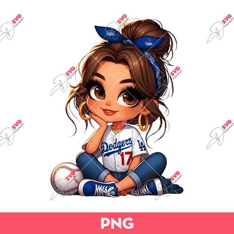 Dodgers Nation, La Dodgers Baseball, Dodgers Girl, Dodgers Fan, Dodgers Baseball, Cartoon Girl, Girls Cartoon Art, Los Angeles Dodgers