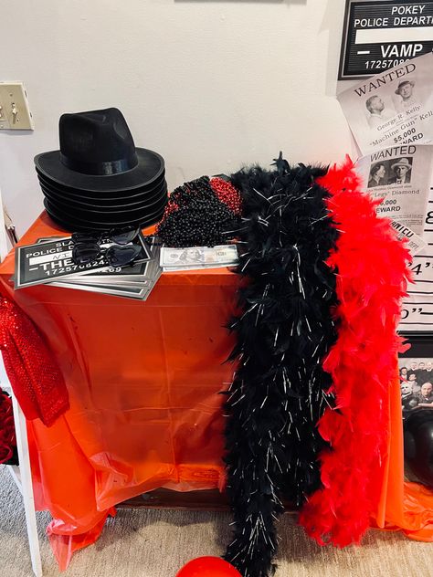 Mob Party Decorations, Cabaret Birthday Party, Mob Party Theme, Mafia Theme Party Decoration, Scarface Birthday Theme, Mafia Decorations Party Themes, Maffia Party Outfit, Gangster Party Theme, Mafia Birthday Theme