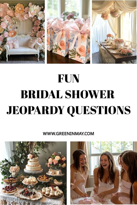 Bridal Jeopardy is a great way to break the ice and get guests engaged in the celebration. In this article we share the best bridal shower jeopardy questions and ideas on how to create yours. Bridal Shower Jeopardy Questions, Bridal Shower Jeopardy, Wedding Shower Prizes, Bridal Jeopardy, Jeopardy Questions, Bridal Shower Checklist, Popular Honeymoon Destinations, Shower Prizes, Bridal Shower Activities