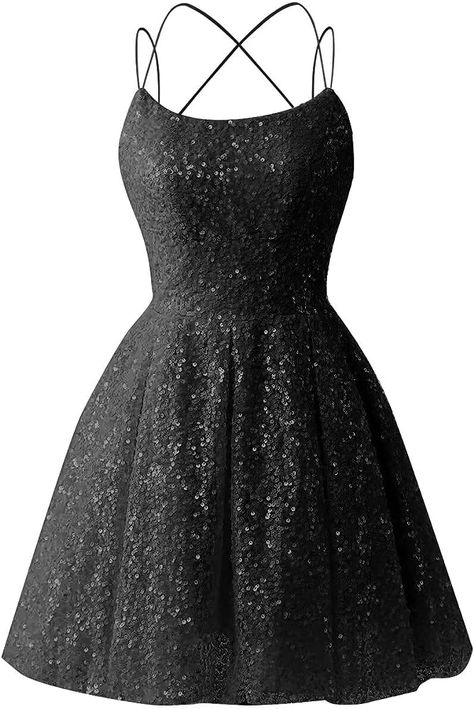 Neon Homecoming Dresses, Semi Formal Dresses For Teens, Black Dance Dresses, Dresses For Teens Black, Grade 8 Grad Dresses, Prom Dress 2023, Black Homecoming Dresses, Backless Cocktail Dress, Homecoming Dresses Sparkly