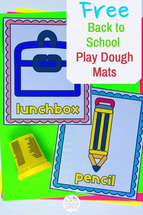 These back to school play dough mats are the perfect creative activity to ease learners back into the classroom. These 27 play dough mats feature common school words that will support classification skills. Play dough mats are great for fine motor skills, creativity, and sensory output. Preschool Reading Activities, School Words, School Objects, Abc Centers, Transition Activities, Toddler Board, Play Dough Mats, Dough Mats, Computational Thinking