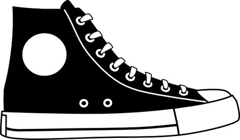 tennis shoe clip art black and white | Black Hightop Shoe clip art - vector clip art online, royalty free ... Shoes Vector, Clip Art Library, Cartoon Shoes, Art Clip, Crafty Mom, Image Svg, Symbol Tattoos, Black And White Sneakers, Silhouette Portrait