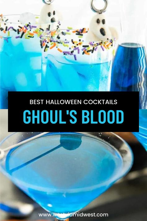 Spooky Fish Bowl Drink, Halloween Drinks With Malibu, Colorful Alcoholic Drinks Recipes, Emo Alcohol Drinks, Color Party Drink Ideas, Halloween Fish Bowl Drink, Halloween Themed Adult Drinks, Blue Curacao Halloween Drinks, Halloween Party Drinks Big Batch