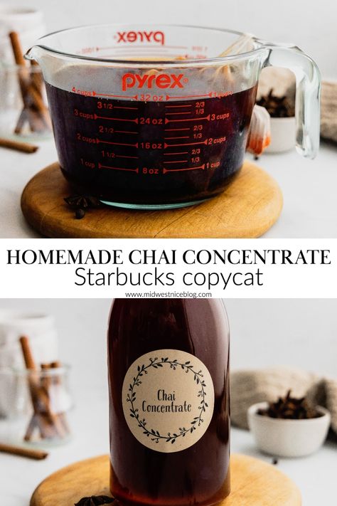 Chai Tea Concentrate Recipe, Chai Concentrate Recipe, Tea Concentrate Recipe, Chai Concentrate, Chai Tea Latte Recipe, Homemade Chai Tea, Homemade Chai, Chai Tea Recipe, Tea Latte Recipe