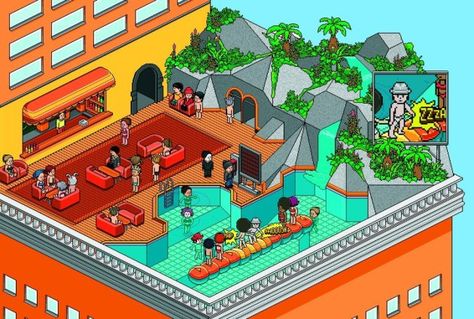 habbo hotel Hotel Games, Habbo Hotel, Sims Medieval, Virtual Reality Games, Online Multiplayer Games, Age Of Empires, Simulation Games, Multiplayer Games, Village Life