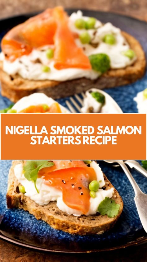 This easy and delicious smoked salmon starter is creamy, fresh, and perfect for any occasion. Inspired by Nigella Lawson’s simple elegance, it combines rich smoked salmon with zesty lemon crème fraîche and a hint of fresh herbs. With optional capers and a side of cucumber or rye bread, it’s a versatile dish that everyone will love. Smoked Salmon On Rye Bread, Salmon Starter Recipes, Smoked Salmon Starters, Salmon Starters, Smoked Salmon Starter, Salmon Starter, Nigella Lawson Recipes, Lemon Pickle, Appetizers Recipes