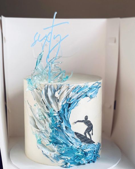 Surfboard Cake, Surfer Cake, Canberra Wedding, Beach Birthday Cake, Surf Cake, Wave Cake, Cake Design For Men, Surf Birthday, 14th Birthday Cakes