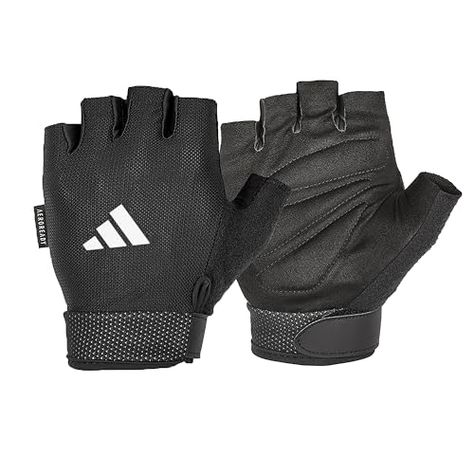 adidas Essential Adjustable Fingerless Gloves for Men and Women - Padded Weight Lifting Gloves - Adjustable Wrist Straps for Tailored, Secure Fit Running Gloves, Exercise Activities, Ring Pulls, Weight Lifting Gloves, Hand Protection, Gym Gloves, Les Mills, Gloves For Men, Workout Gloves