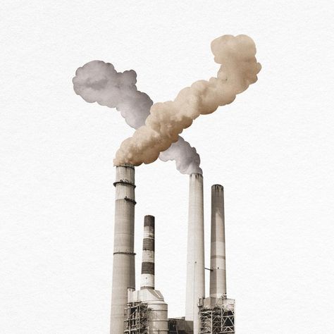 Air Pollution Diagram, Pollution Collage, Pngs For Edits, Factory Pollution, Factory Chimney, Climate Changing, Surreal Collage Art, Industrial Factory, Collage Art Projects