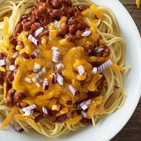 Cincinnati-Style Chili Spaghetti Recipes Using Hormel Chili, Recipes With Hormel Chili, Chili Mac With Spaghetti Noodles, Hormel Chili Recipe Ideas, Cincinnati Chili The Kitchen, Hormel Chili Recipe Dinners, Cincinnati Chili Spaghetti, Skyline Chili Recipe, Cincinnati Style Chili