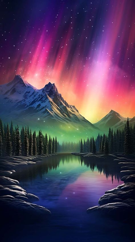 Aurora Lights Reflection iPhone Wallpaper - iPhone Wallpapers Northern Lights Wallpaper, Northern Lights Photography, Aurora Lights, Wallpaper Instagram, Northern Lights (aurora Borealis), Aurora Borealis Northern Lights, Heaven Art, Iphone Wallpaper Sky, Image Nature