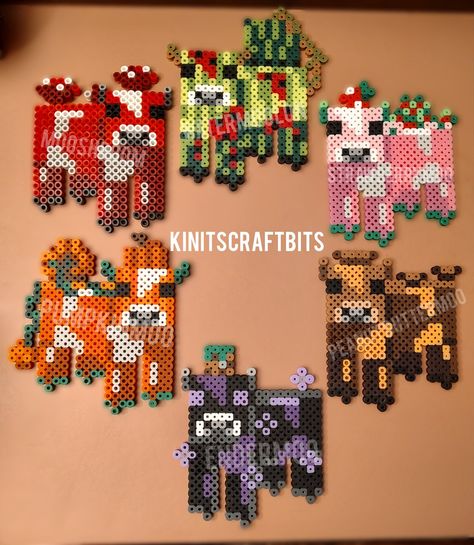 CUSTOM MOOS Minecraft-inspired Custom Cow Designs Use Code KINDAGAY for an Extra 15% off 3 or Moo-re - Etsy Cow Pearl Beads, Mushroom Cow Minecraft, Cow Perler Bead Patterns, Perler Bead Patterns Minecraft, Minecraft Perler Bead Patterns, Bead Things, Bead Templates, Pixels Art, Minecraft Pictures