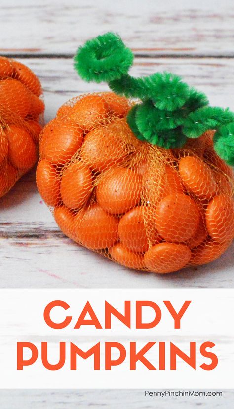 Halloween treat idea! Make these cute Candy Pumpkins! They are even a great DIY idea for a class party!! Halloween treat idea | Easy Halloween DIY | Halloween craft | Halloween party idea | Halloween party favor | DIY Halloween decoration Fall Themed Party, Candy Pumpkins, Fall Party Themes, Halloween Decor Diy, Halloween Mason Jars, Easy Halloween Decorations, Diy Halloween Decor, Diy Party Favors, Halloween Favors