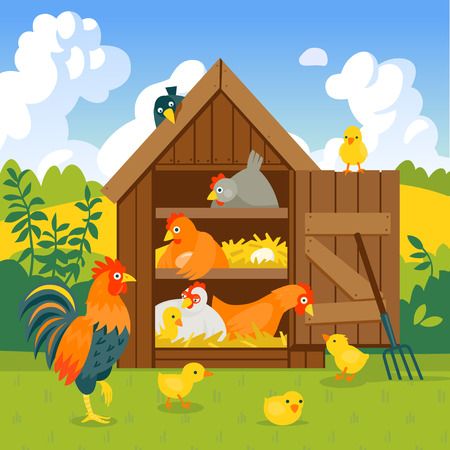 Farm Drawing Ideas, Chicken Coop Build, Farm Drawing, Preschool Creative Art, Farm Cartoon, Farm Vector, Create A Cozy Home, Crazy Toys, Cartoon Chicken