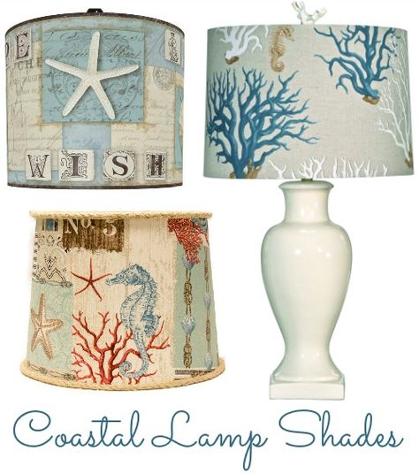 Coastal Beach + Nautical Lamp Shades Coastal Lampshades, Nautical Lamp Shades, Country Coastal Decor, Nautical Lamp, Beach Lamps, Decor Marin, Nautical Lamps, Coastal Lamp, Cottage Style Interiors