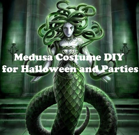 Medusa Costume DIY for Halloween and Parties Diy Medusa Costume Outfit, Medusa And Stone Costume, Medusa Costume Outfit, Diy Medusa Costume, Medusa Cosplay, Medusa Headpiece, Medusa Costume, Costume Diy, Can Crafts