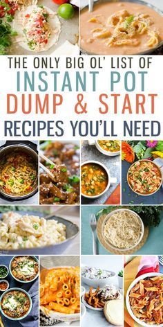 Instant Pot Dump and Start Dump and Start Recipes is a big long list of the best Dump and Start Instant Pot Recipes around! This round-up makes meal planning easy and painless! |Cooking with Karli| #30minutemeal #easy #dinner #recipe #instantpot #pressurecooker #dumpandstart #beginner Crockpot Videos, Instant Pot Dump, Meal Planning Easy, Cooking With Karli, Pot Recipes Easy, Dump Meals, Best Instant Pot Recipe, Healthy Instant Pot Recipes, Instant Recipes