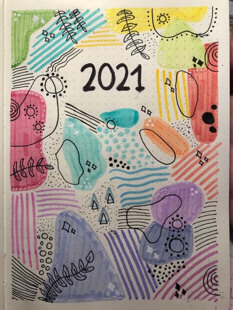 Binder Drawings Cover, Aesthetic Cover Pages For Projects, Binder Cover Ideas Drawing, 2023 Bullet Journal Cover, Cute Binder Covers, 2023 Bullet Journal, Bullet Journal Cover, Scrapbook Design Layout, Bullet Journal Font