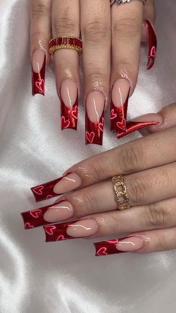 Vday Nails, Grunge Nails, Dope Nail Designs, Unique Acrylic Nails, Long Square Acrylic Nails, Bling Acrylic Nails, Acrylic Nails Coffin Short, Square Acrylic Nails, Dream Nails