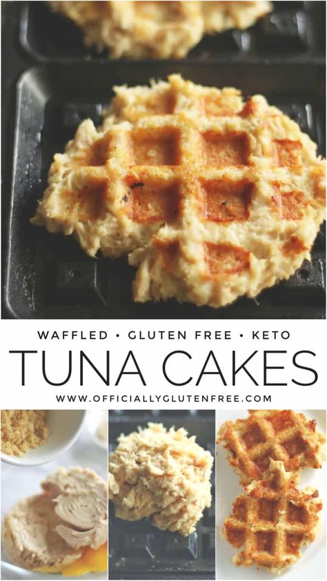 Keto Tuna Cakes, Inexpensive Appetizers, Tuna Cakes Recipe, Keto Tuna, Canned Tuna Recipes, Low Carb Waffles, Waffle Iron Recipes, Tuna Patties, Tuna Cakes