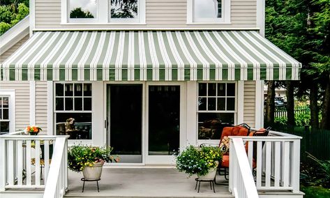 Retractable Awnings – Otter Creek Awnings Residential Awnings, Roll Out Awning, House Awnings, Porch Awning, Metal Awning, Fabric Awning, Composite Decking Boards, Outdoor Awnings, Door Awnings