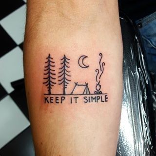 Survival Tattoo For Men, Keep It Simple Tattoo, Survival Tattoo, Camping Tattoo, Crazy Tattoos, Group Camping, Weird Tattoos, Cool Small Tattoos, Ink Ideas