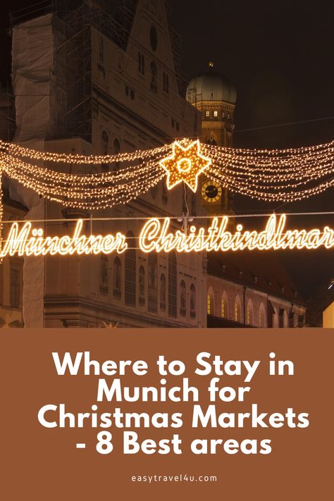 Where to stay in Munich for Christmas Markets? In this article, we will look at the best areas to stay in Munich for Christmas Markets, how to get to the Christmas Market, and the best hotels in Munich for all budget travelers. Munich At Christmas, Munich Christmas Market, Munich Christmas, Munich Germany Travel, Munich Hotels, Christmas Markets Germany, Munich Airport, European Christmas, Christmas In Europe