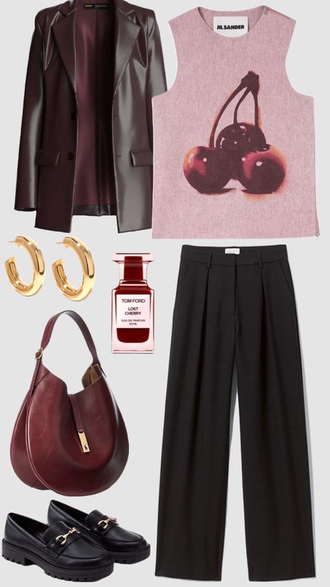 #outfitinspo #vibes #everydayoutfit #red #cherryred #cherry #leatherjacket #jillsander #loafers #gold #tomford Cher Outfits, Model Look, Fashion Victim, Model Beauty, Mode Inspo, Lookbook Outfits, Winter Fashion Outfits, Aesthetic Outfits, Concert Outfit