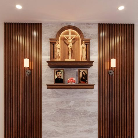 Chapel Altar Design, Altar Design Home Modern, Altar Design Home Catholic, Tv Cabinate, Altar Catholic, Home Altar Catholic, Altar Design, Tv Unit Furniture Design, Infant Jesus