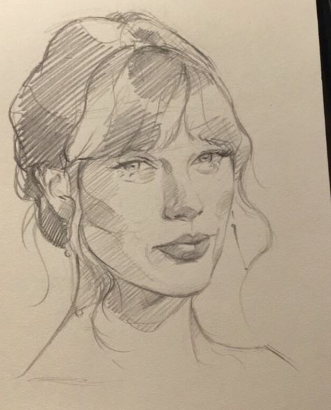 Portrait Drawing Of Celebrities, Sketch Ideas Taylor Swift, Human Sketch Ideas, Sketches Taylor Swift, Taylor Swift Portrait Drawing, Taylor Swift Sketch Pencil, Human Portrait Drawing, Sketches Celebrities, Sketch Taylor Swift